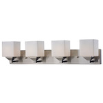 Quube Bathroom Vanity Light - Brushed Nickel / Matte Opal