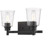 Bohin Bathroom Vanity Light - Matte Black / Clear Seedy