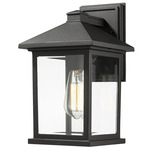 Portland Outdoor Wall Light - Black / Clear