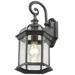 Annex Outdoor Wall Light - Black / Clear Beveled
