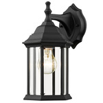 Waterdown T21 Outdoor Wall Light - Black / Clear Beveled