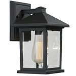 Portland Outdoor Wall Light - Black / Clear