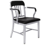 Classic Navy Officer Armchair - Hand Brushed Aluminum