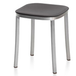 1 Inch Stool - Hand Brushed Aluminum / Dark Grey