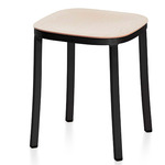 1 Inch Stool - Black Powder Coated Aluminum / Ash Plywood