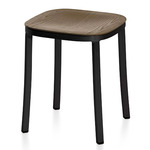 1 Inch Stool - Black Powder Coated Aluminum / Walnut Plywood