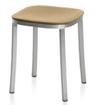 1 Inch Stool - Hand Brushed Aluminum / Sand Polypropylene