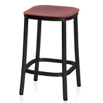 1 Inch Bar/ Counter Stool - Black Powder Coated Aluminum / Bordeaux Polypropylene