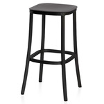 1 Inch Bar/ Counter Stool - Black Powder Coated Aluminum / Dark Grey