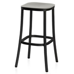 1 Inch Bar/ Counter Stool - Black Powder Coated Aluminum / Light Grey