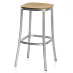 1 Inch Bar/ Counter Stool - Hand Brushed Aluminum / Sand Polypropylene