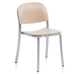1 Inch Stacking Chair - Hand Brushed Aluminum / Ash Plywood