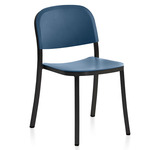 1 Inch Stacking Chair - Black Powder Coated Aluminum / Blue Polypropylene