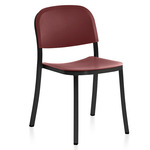 1 Inch Stacking Chair - Black Powder Coated Aluminum / Bordeaux Polypropylene