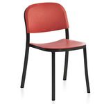 1 Inch Stacking Chair - Black Powder Coated Aluminum / Orange Polypropylene