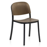 1 Inch Stacking Chair - Black Powder Coated Aluminum / Walnut Plywood