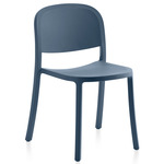 1 Inch Reclaimed Stacking Chair - Blue Polypropylene