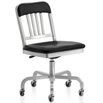 Classic Navy Officer Swivel Chair - Hand Brushed Aluminum