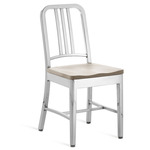 1104 Navy Collection Chair - Hand Polished Aluminum / Ash Plywood