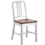 1104 Navy Collection Chair - Hand Polished Aluminum / Cherry Wood