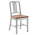 1104 Navy Collection Chair - Hand Brushed Aluminum / White Oak