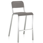 1951 Bar/ Counter Stool - Hand Brushed Aluminum / Grey