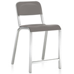 1951 Bar/ Counter Stool - Hand Brushed Aluminum / Grey