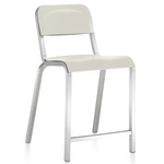 1951 Bar/ Counter Stool - Hand Brushed Aluminum / White