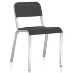 1951 Stacking Chair - Hand Brushed Aluminum / Black