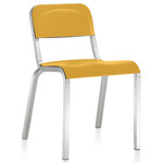 1951 Stacking Chair - Hand Brushed Aluminum / Yellow