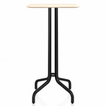 1 Inch Rectangle Bar Table - Black Powder Coated Aluminum / Accoya Wood