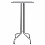 1 Inch Rectangle Bar Table - Hand Brushed Aluminum / Grey HPL