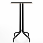 1 Inch Rectangle Bar Table - Black Powder Coated Aluminum / Black Laminate Plywood