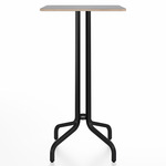 1 Inch Rectangle Bar Table - Black Powder Coated Aluminum / Grey Laminate Plywood
