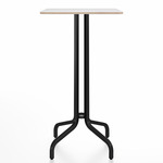 1 Inch Rectangle Bar Table - Black Powder Coated Aluminum / White Laminate Plywood