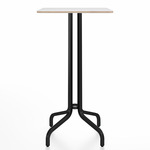 1 Inch Rectangle Bar Table - Black Powder Coated Aluminum / White Laminate Plywood