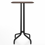 1 Inch Rectangle Bar Table - Black Powder Coated Aluminum / Walnut Plywood