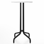 1 Inch Round Bar Table - Black Powder Coated Aluminum / Hand Brushed Aluminum