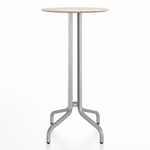 1 Inch Round Bar Table - Hand Brushed Aluminum / Ash Plywood