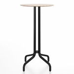 1 Inch Round Bar Table - Black Powder Coated Aluminum / Ash Plywood