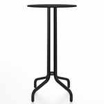 1 Inch Round Bar Table - Black Powder Coated Aluminum / Black HPL