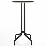 1 Inch Round Bar Table - Black Powder Coated Aluminum / Black Laminate Plywood