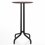 1 Inch Round Bar Table - Black Powder Coated Aluminum / Walnut Plywood