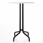 1 Inch Round Bar Table - Black Powder Coated Aluminum / Hand Brushed Aluminum