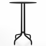 1 Inch Round Bar Table - Black Powder Coated Aluminum / Black HPL