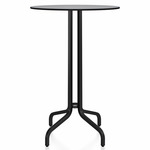 1 Inch Round Bar Table - Black Powder Coated Aluminum / Grey HPL