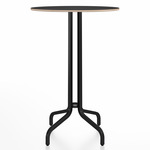 1 Inch Round Bar Table - Black Powder Coated Aluminum / Black Laminate Plywood