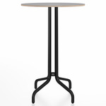 1 Inch Round Bar Table - Black Powder Coated Aluminum / Grey Laminate Plywood