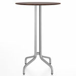 1 Inch Round Bar Table - Hand Brushed Aluminum / Walnut Plywood