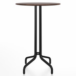 1 Inch Round Bar Table - Black Powder Coated Aluminum / Walnut Plywood